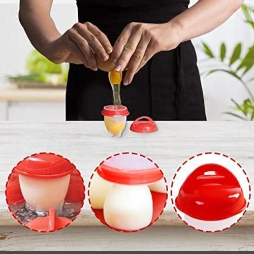 6 pcs Cuiseur d'oeufs en silicone à la coq