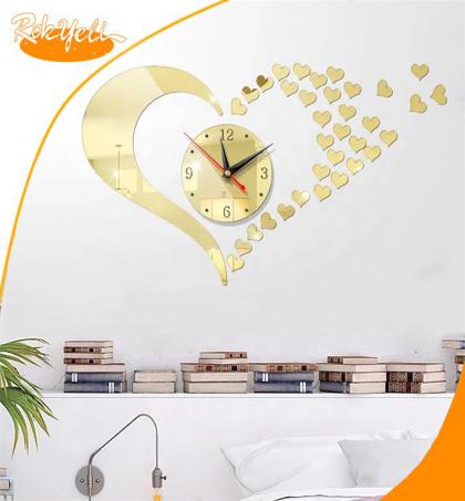 horloge-murale-en-coeur--or-