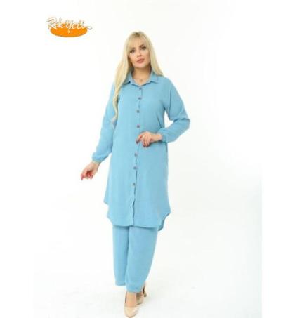 partagez-ce-produit-ensemble-décontracté-tunique-longue-et-pantalon-–-bleu-ciel-pour-femme