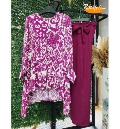 ensemble-chemise-pantalon---violet-blanc