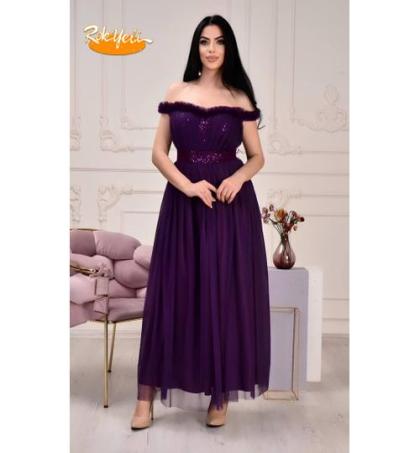 robe-de-soirée-violette-à-épaules-dénudées