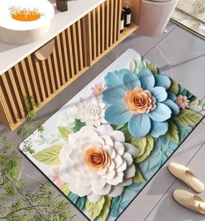 tapis-de-porte-douche-&-chambre-floral-3d-