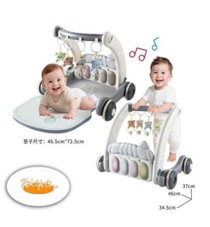 trotteur-bébé-multifonctionnel-2-en-1-avec-tapis-d'Éveil,-arche-d'activités,-piano-à-pied-et-couverture-de-fitness,-tapis-de-jeu-portable-non-toxique---gris